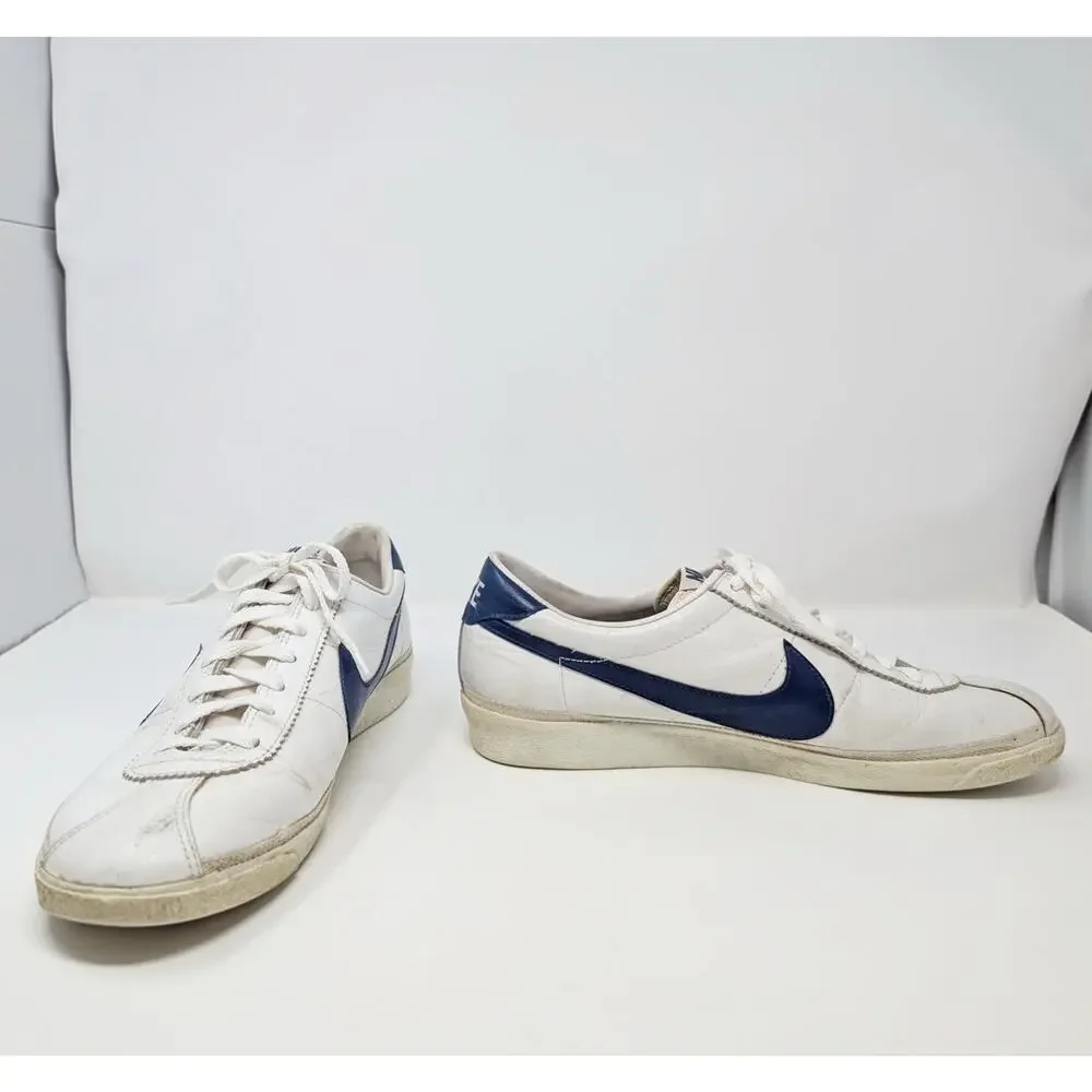 Vintage Nike Leather Bruin Leather White Blue Shoes Korea Men's Size 13